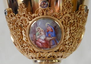 Solid silver gilt antique French Gothic Chalice.